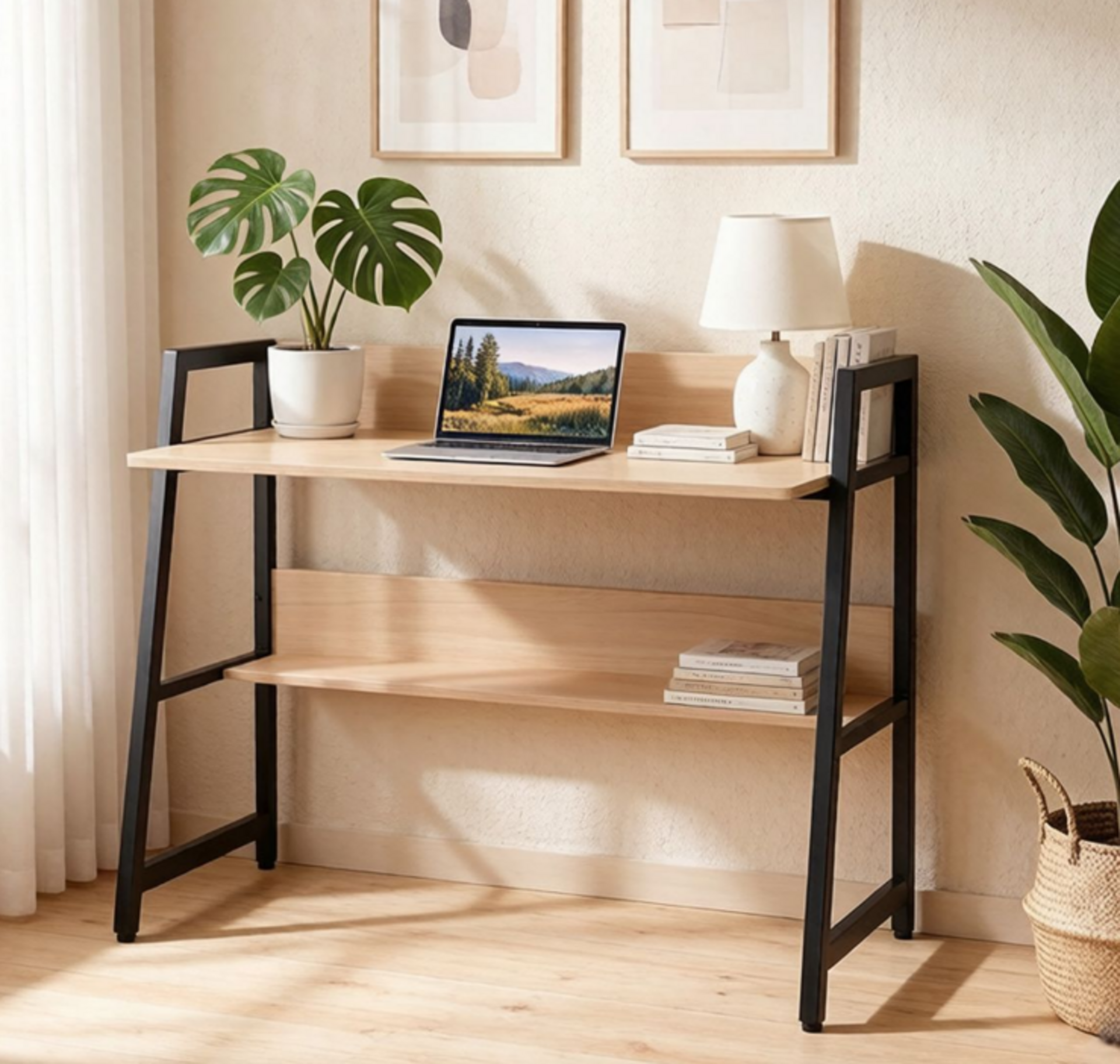 Linx Student Dorm Computer Desk Black & Oak