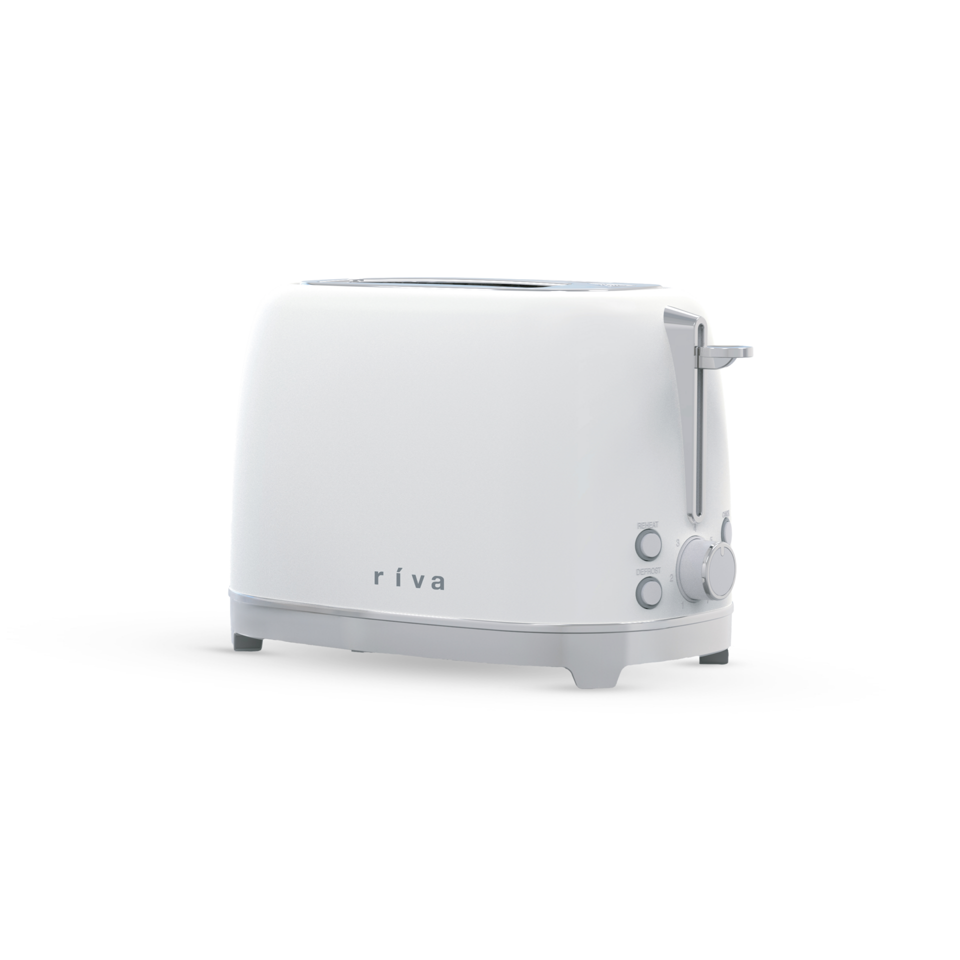 Riva Matt White S-Steel 2-Slice Toaster RVWT002