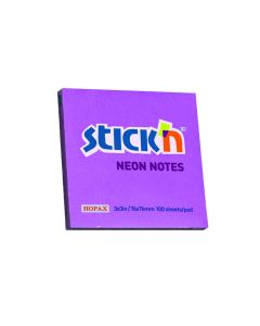 Stick N Note Neon Purple Notes 76x76mm Pack of 12