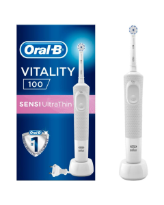 Oral B Rechargeable Electric Toothbrush D100 Adult Sensi UltraThin White