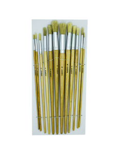 Treeline Paint Brush Long Round Handle Synthetic Bristles Set Of 12 Brushes