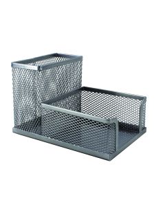 SDS Wire Mesh Cube and Pen Holder Silver