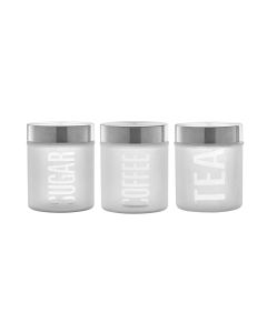 3 Piece Frosted Glass Canister Set