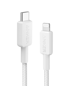 Anker 322 USB-C To Lightning Cable (3FT Braided) - White