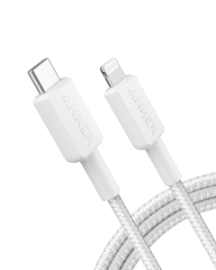 Anker 322 USB-C To Lightning Cable (6FT Braided) - White
