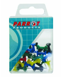 Parrot Push Pins Boxed Pack 30 Assorted
