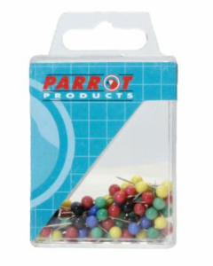 Parrot Map Pins Boxed 100 Assorted