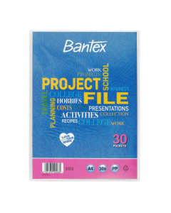 Bantex A4 Project File 30 Pocket Clear