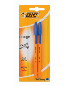 BIC Orange Fine Ballpoint Pens Blue Pack Of 2