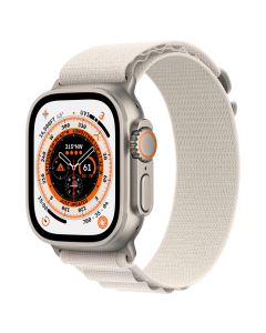 Apple Watch Ultra GPS Cellular 49mm Titanium Case Starlight Alpine Loop - S