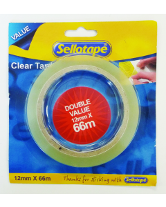 Sellotape Clear Double Value 12mmx66m