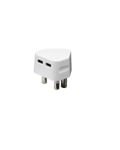 Ellies WHIUC2A2W USB Dual 3pin Plug White