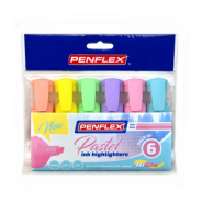 Penflex Highlighter Pastel Higlo Wallet 6 Assorted