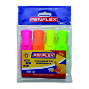 Penflex Highlighter Higlo Wallet of 4 Assorted Colours