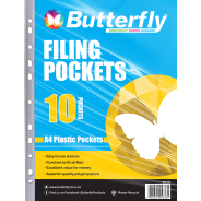 Butterfly Filing Pockets A4 Pack Of 10