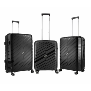 Highlander 3 Piece Java Luggage Set Black