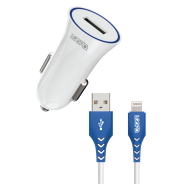 LOOPD 1 Port 2.1A Car Charger With MFI Cable White
