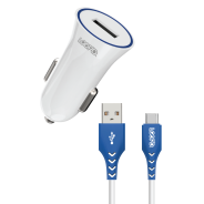LOOPD 1 Port 2.1A Car Charger With Type C Cable White