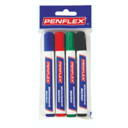 Penflex Whiteboard Markers Wallet of 4 Assorted Colours