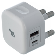 Superfly 3Pin PD WC Wall Charger White