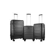 Travelwize 3pc Cabana Spinner Luggage Set Black