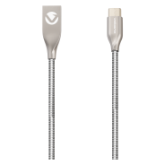 Volkano Iron Type-C 1.2m Charge and Data Cable Silver