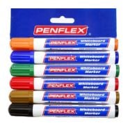 Penflex Whiteboard Markers Wallet of 6 Assorted Colours