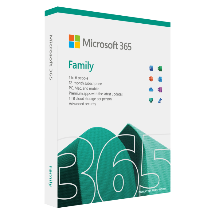 MICROSOFT 365 FAMILY - 1 YR SUBSCRIPTION - Incredible Connection
