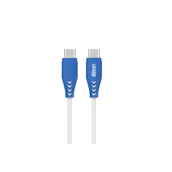 Loopd Type C To Type C Cable 60W 1.2M White Blue Incredible Connection